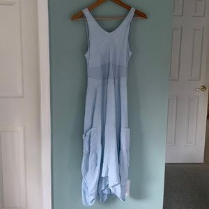 LUNA LUZ Sky Blue Linen Lagenlook Dress Size S